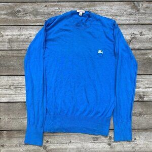 Vintage Burberry Brit Wool Sweater Royal Blue Medium